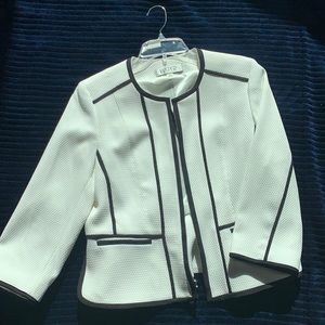 Suit Jacket White with black pipping